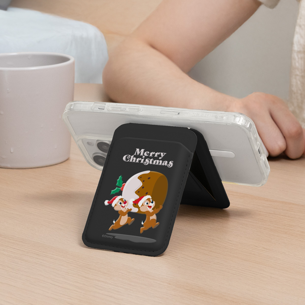 【米奇好朋友】Alpha｜磁吸卡包無段式支架_奇奇蒂蒂組合 | 聖誕交換禮物|  ergomi