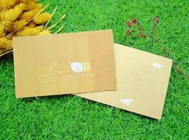 【純手工絹印明信片】狗狗系列 - 臘腸狗 / 牛皮紙厚卡刷色