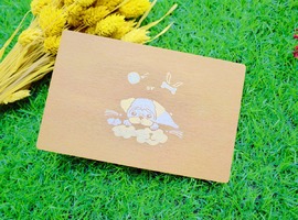 【純手工絹印明信片】狗狗系列 - 巴戈 想玩耍 / 牛皮紙厚卡刷色