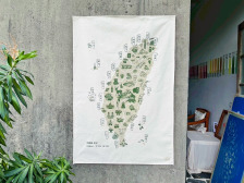 純手工絹印大掛布-雙色套印 臺灣地圖