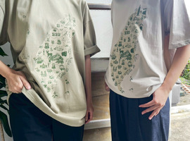 臺灣地圖 - 厚磅舒適純棉T-Shirt 手工雙色套印