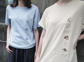 貓之日常 - 厚磅舒適純棉T-Shirt 手工雙色套印