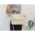 B08 多功能斜揹手提兩用包 - 胚布素 w32xh18x底11cm_5