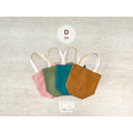 D04 多色帆布小提袋- 抹茶綠/大海藍/麻雀棕/珊瑚粉 w19.5xh19x底10 cm
