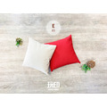 E01 小抱枕（帆布枕套+枕心） - 胚布素/紅色素面 w30xh30cm