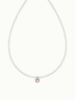 【純銀】一分糖．貝珠鋯石項鍊