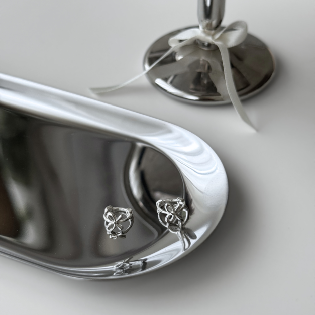 曳．袖珍蝴蝶結耳扣耳環