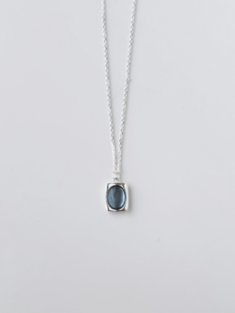 【純銀】若水．海藍寶蛋面吊墜項鍊