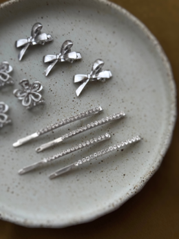 丨髮夾丨流星雨．水鑽一字髮夾4入組