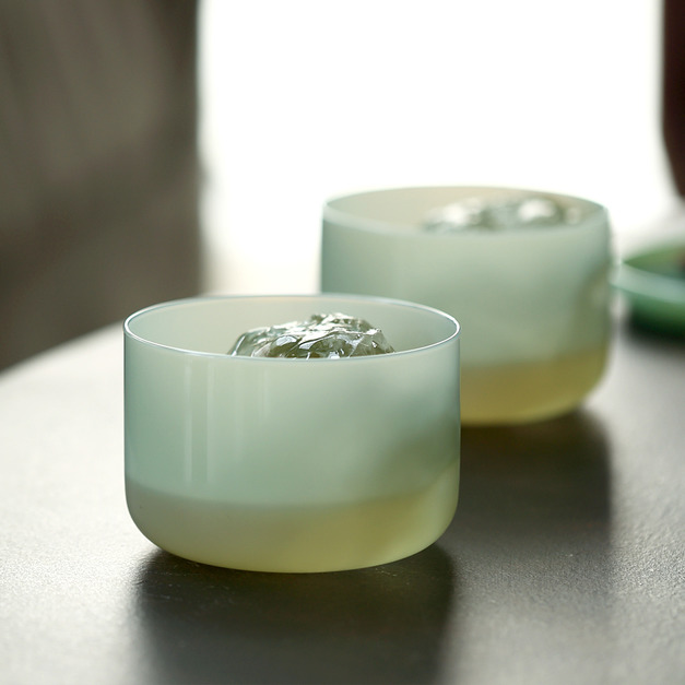 【日本ideaco】復古風奶玉玻璃杯2入組-180ml-多色可選