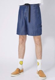 【中性款】牛仔短褲/深藍