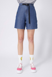 【中性款】牛仔短褲/深藍