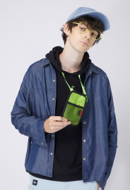 【中性款】磨破鬚邊牛仔襯衫/深藍