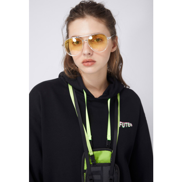 【中性款】可拆手機包連帽運動衫/黑色