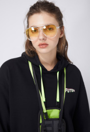 【中性款】可拆手機包連帽運動衫/黑色