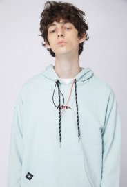 【中性款】長袖連帽運動衫/粉綠