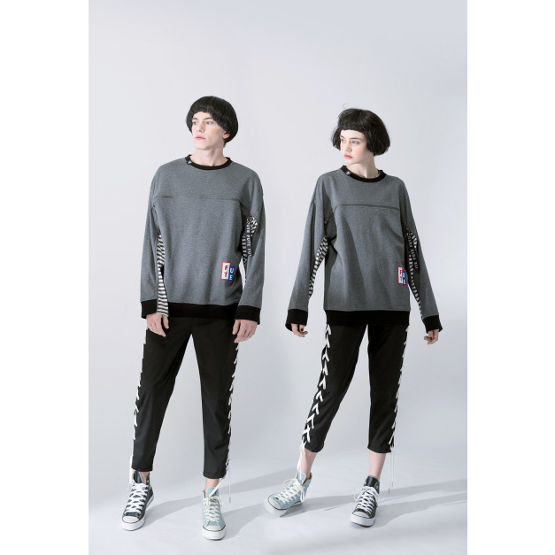 【中性款】造型長拉鍊圓領運動衫