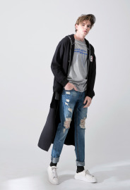 【中性款】多變穿法連帽外套/黑色