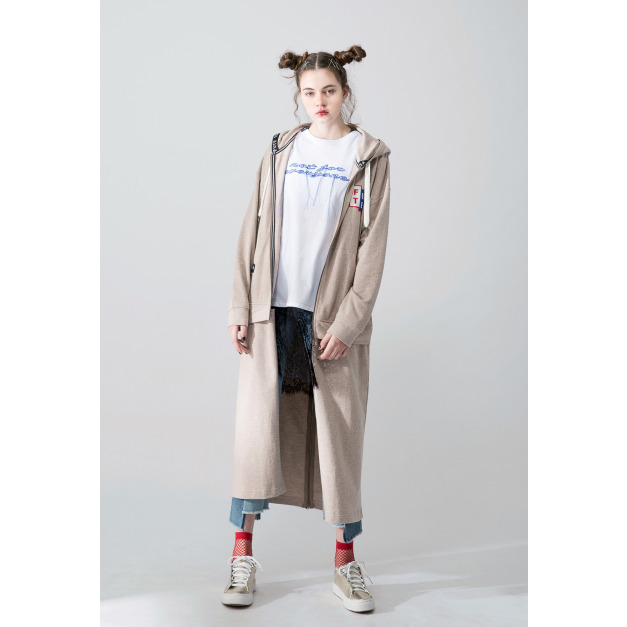 【中性款】多變穿法連帽外套/卡其