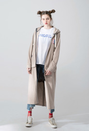 【中性款】多變穿法連帽外套/卡其