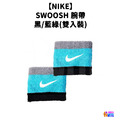 NIKE SWOOSH 腕帶 護腕 黑/藍綠 (一雙入)