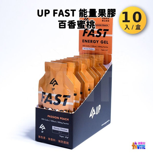 【UP Sport】UP FAST 能量果膠 百香蜜桃風味 10入x1盒