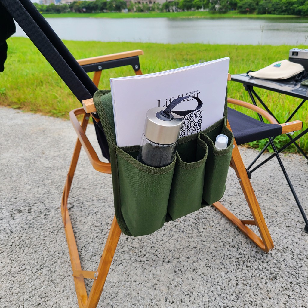 戶外露營椅 扶手 帆布側邊掛袋 儲物掛袋 置物收纳袋