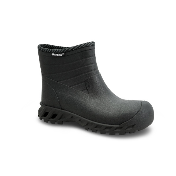 防水鋼頭雨鞋/黑