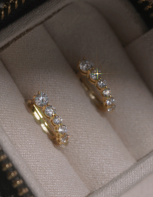 14k 閃耀鑲鑽耳扣式耳環_1