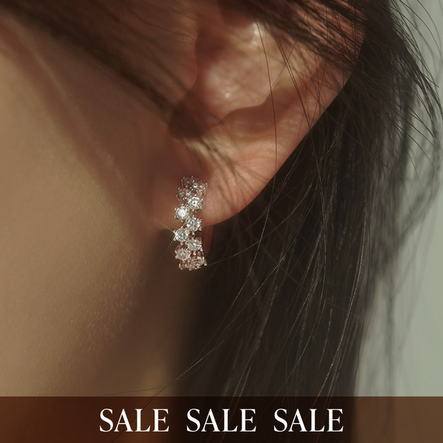 華麗閃鑽耳扣式耳環