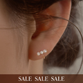 【IU配戴款】14k post 橫鑽耳扣式耳環