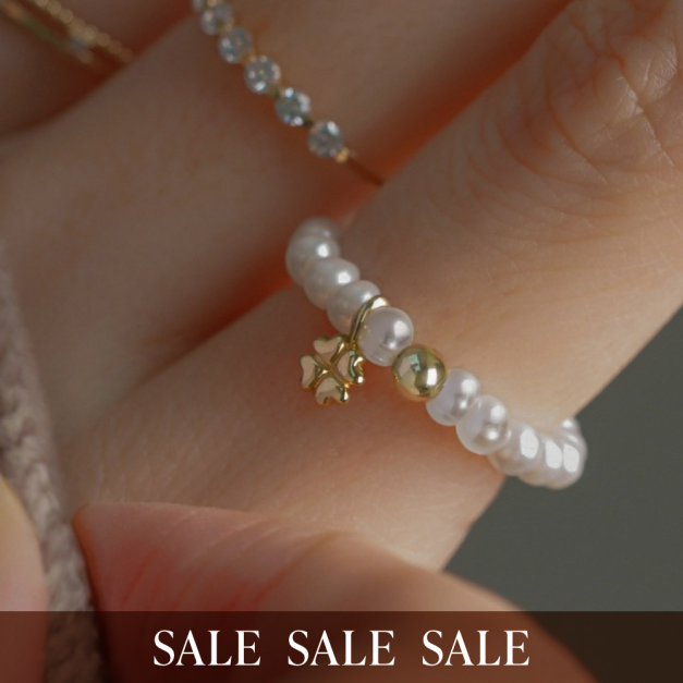 [太妍配戴款] 14k 寶石滿圈幸運草戒指