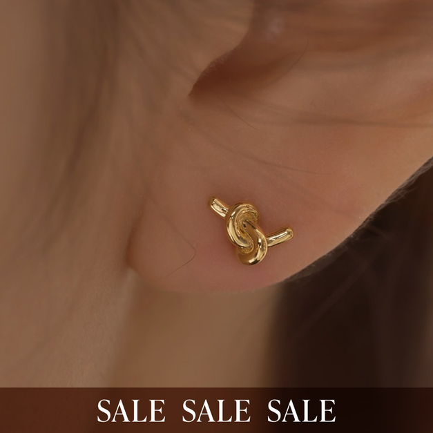 14K post 繩結耳環