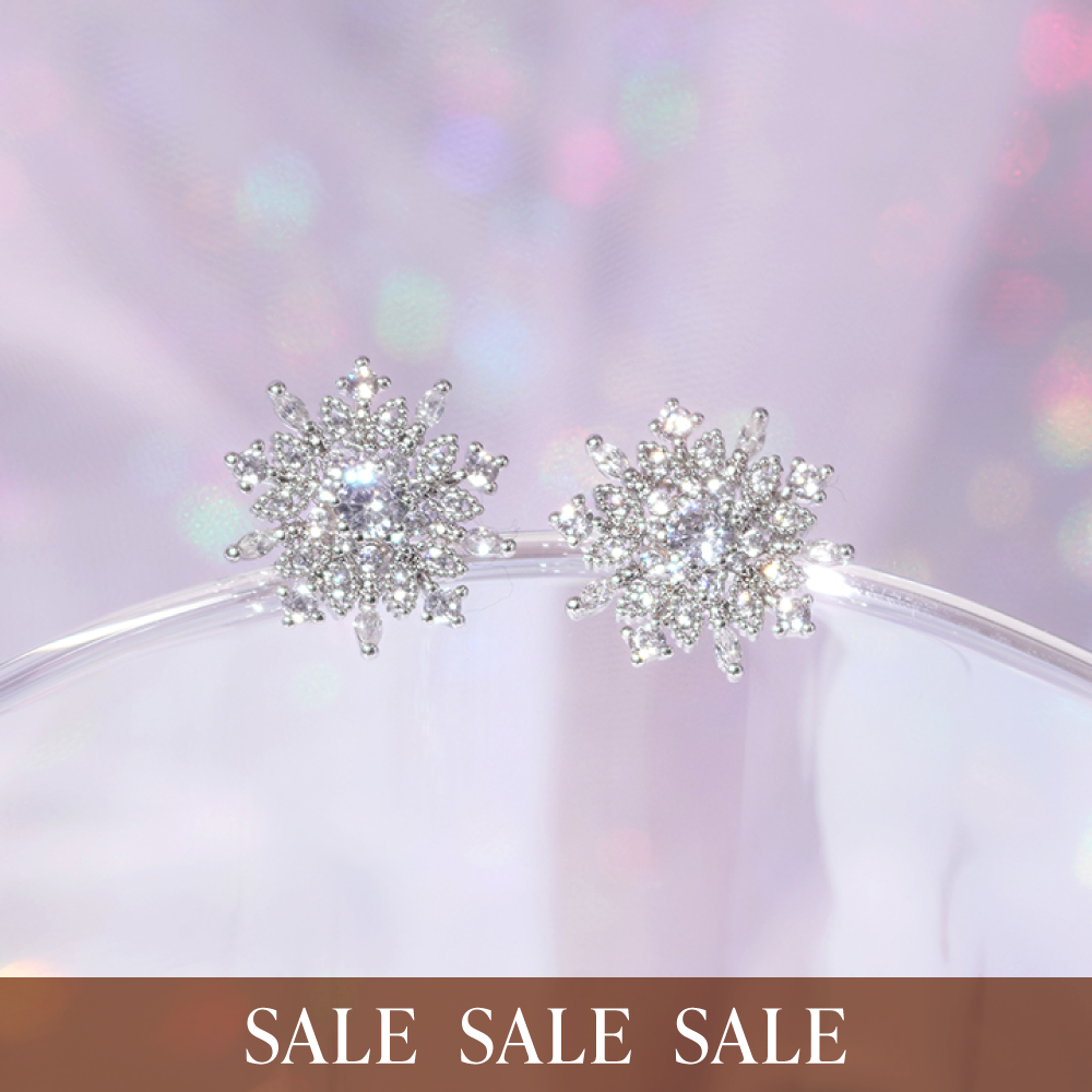 [ITZY 有娜配戴款] 雪花紛飛耳環/耳夾