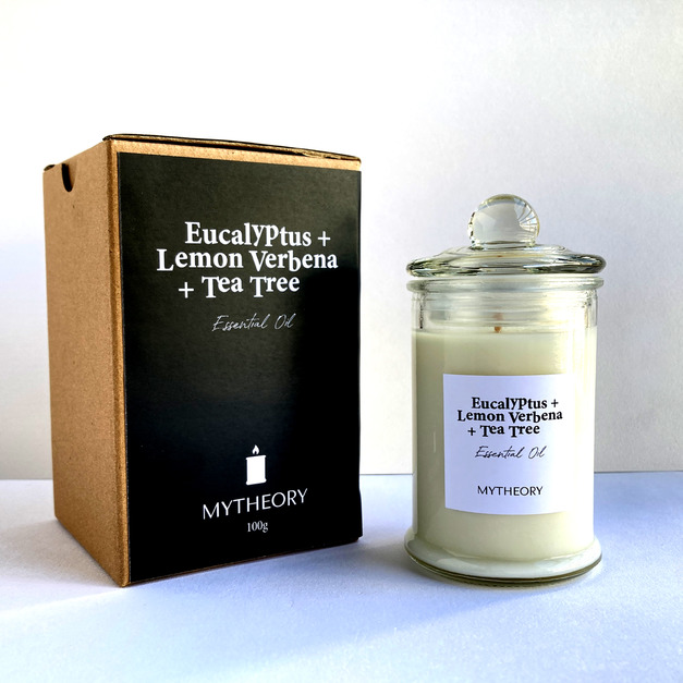 室內芳療品味│安定淨化│尤佳利檸檬馬鞭草茶樹精油大豆蠟燭