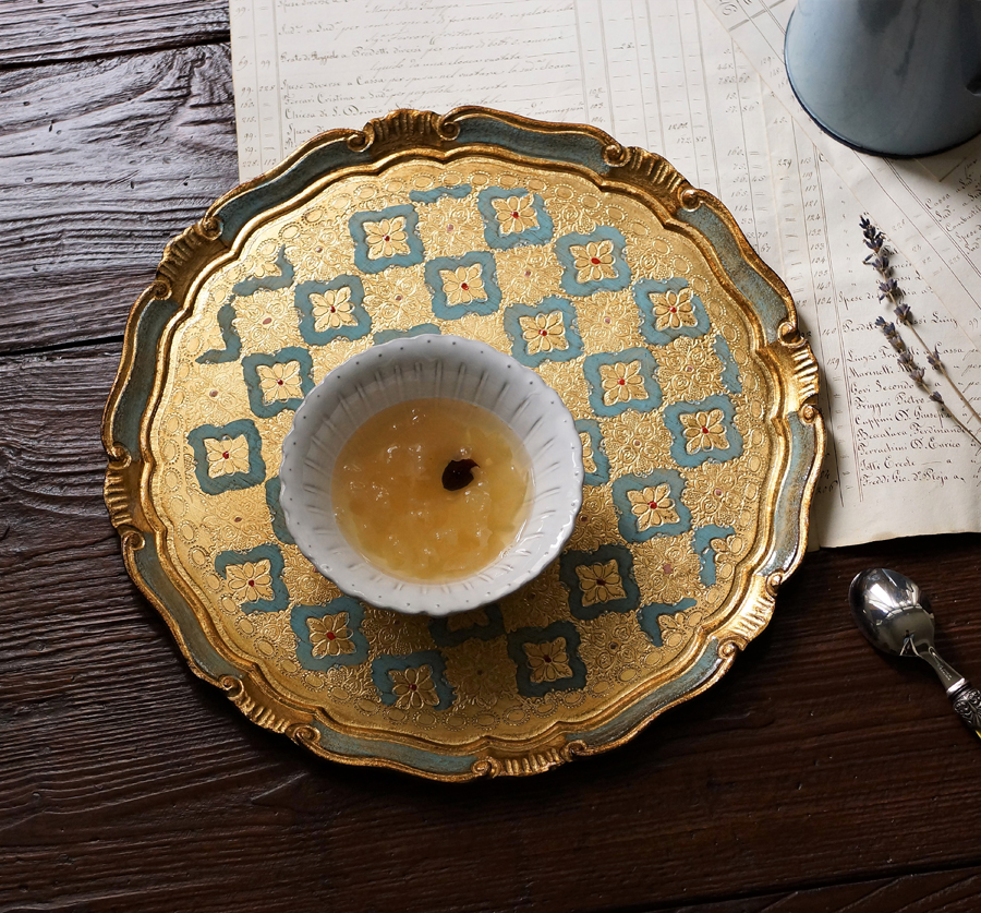 義大利 格紋圓托盤(淺藍)