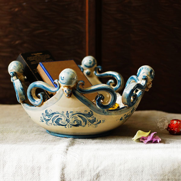 義大利 皇冠置物籃(藍)