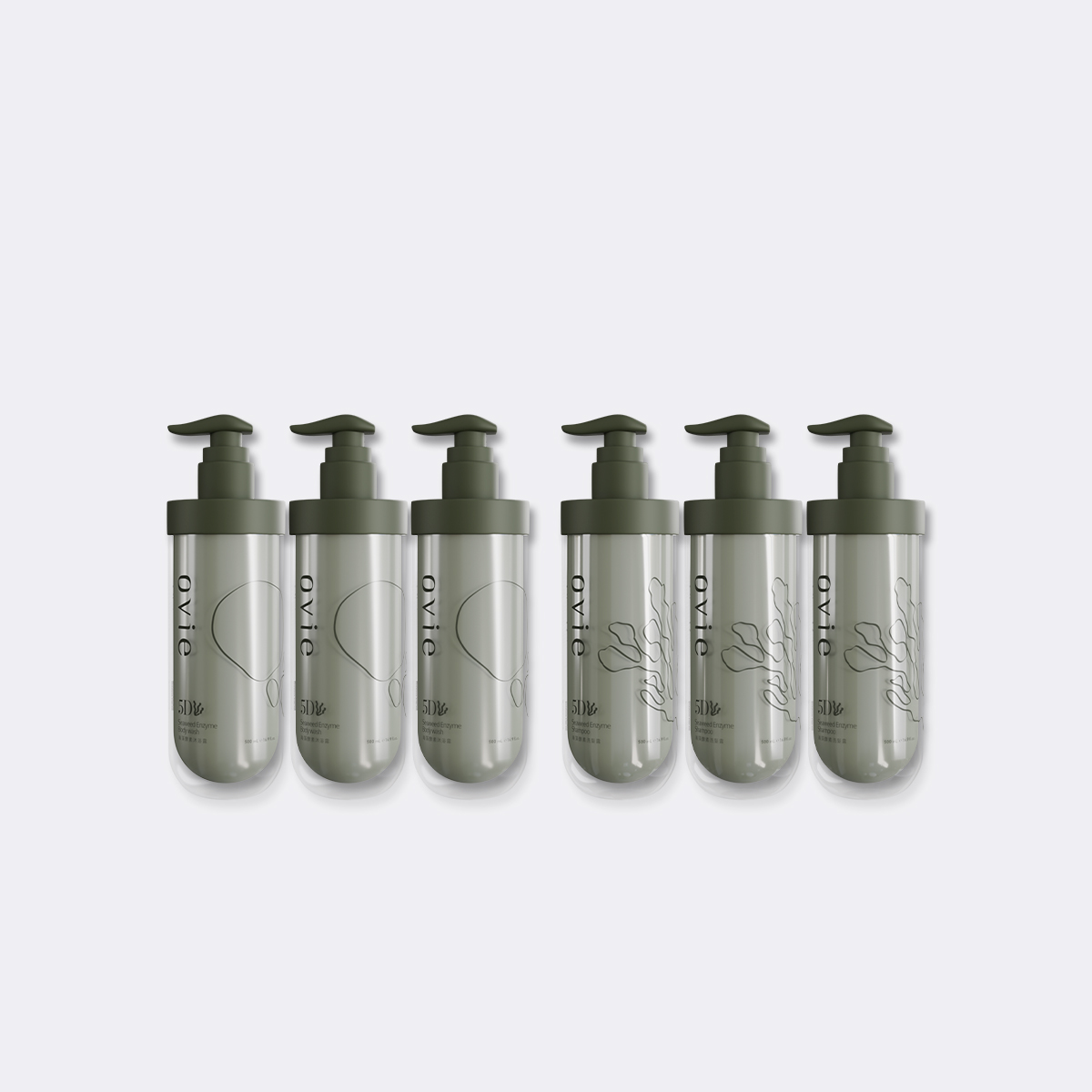 5D海藻酵素洗髮精*3+5D海藻酵素沐浴乳 *3