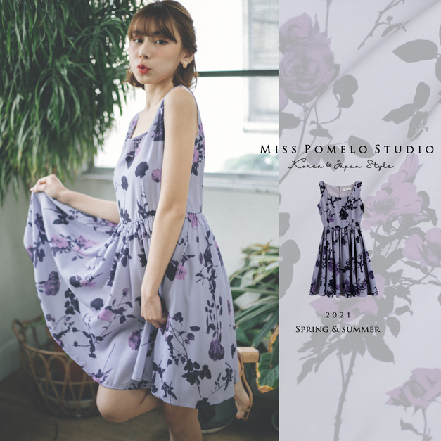 訂製款✨甜美俏皮玫瑰雪紡背心裙