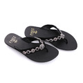 經典錦簇寶石鑽夾腳拖鞋-百搭黑_3