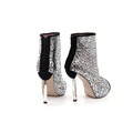爆裂紋Party焦點高跟靴-炫目銀黑_3
