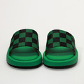 馬毛棋盤格厚底拖-綠色_4