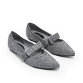 平底尖頭飛織鞋-灰色_1