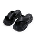 X鞋面厚底拖-黑色_2