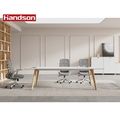 【墨柏設計傢俱】日式無印風 會議桌 鋼琴烤漆 白色
