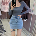 ［SKIRT] 顯瘦包臀牛仔短裙