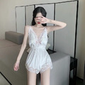 ［PAJAMAS] 蕾絲吊帶連身睡衣_1