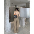 ［SET] 歐美風美背吊帶西裝落地褲套裝
