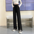 ［PANTS] 高腰休閒前微開衩落地褲_4