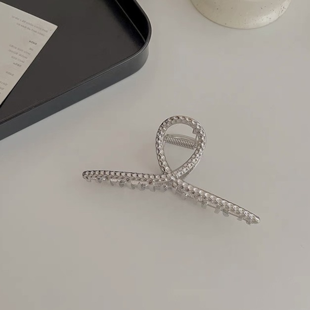 銀色交叉紋理夾 11CM